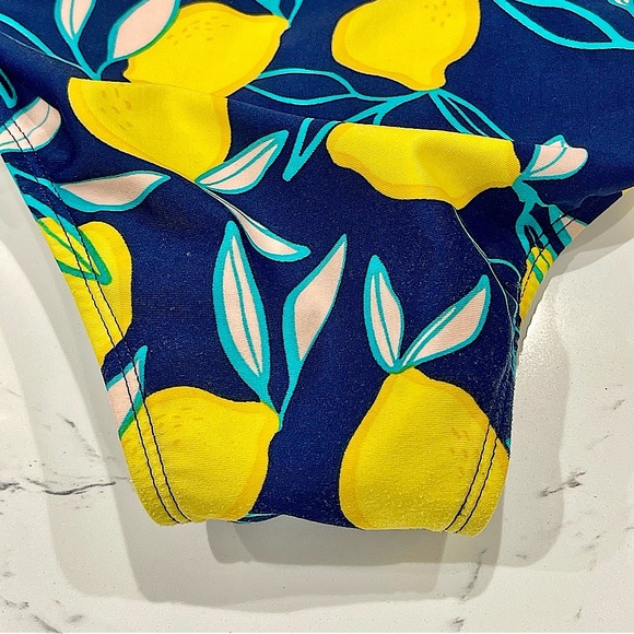 CAT & JACK 🍋 Girls’ Lemon Print Long Sleeved One Piece Rashguard Swimsuit | 2T - Picture 9 of 11